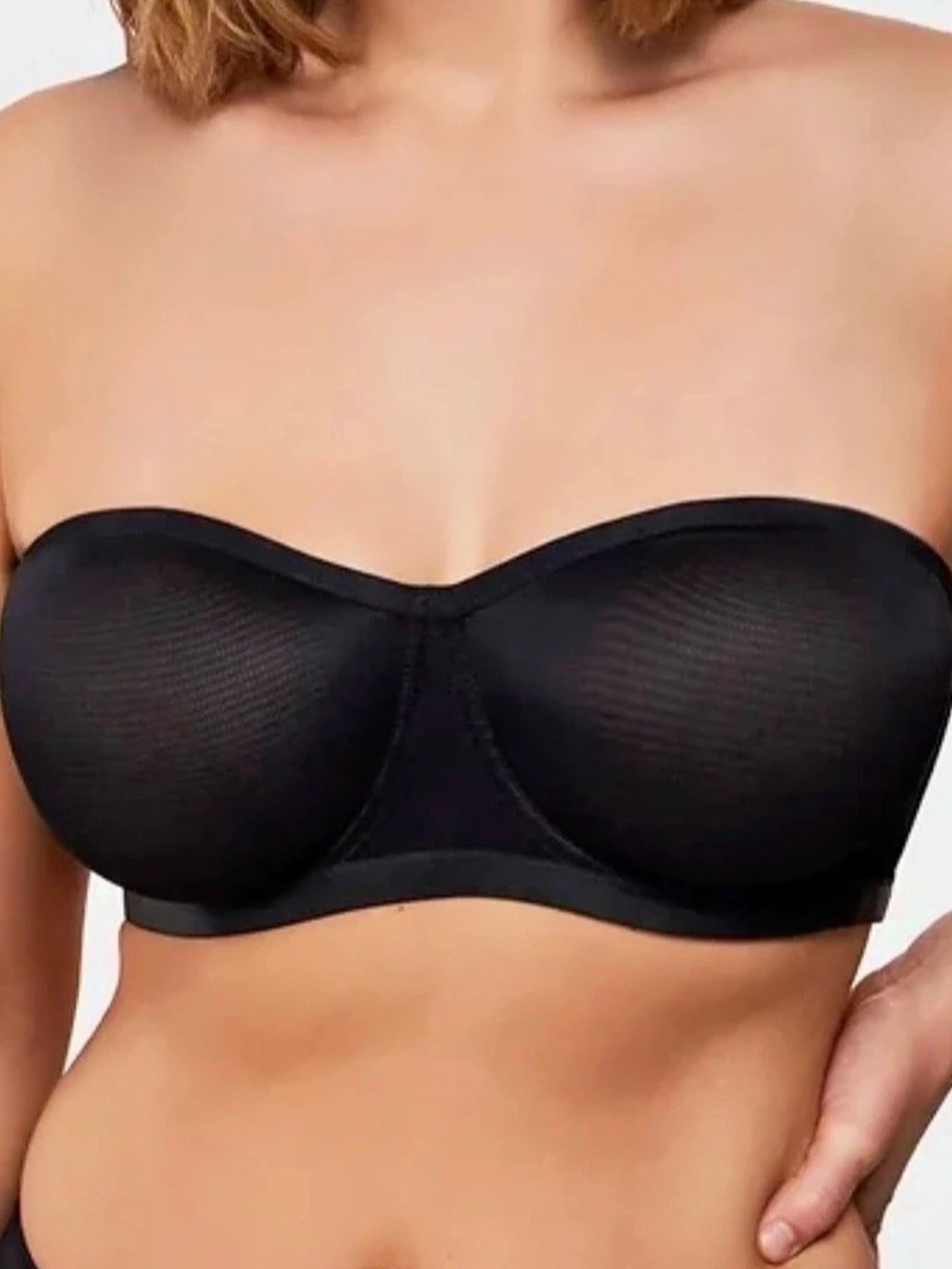 HSIA Sheer Strapless Underwire Bra in Black 38DD/E NWT